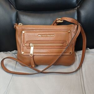 Michael By Michael Kors Brown Leather Crossbody Bag
